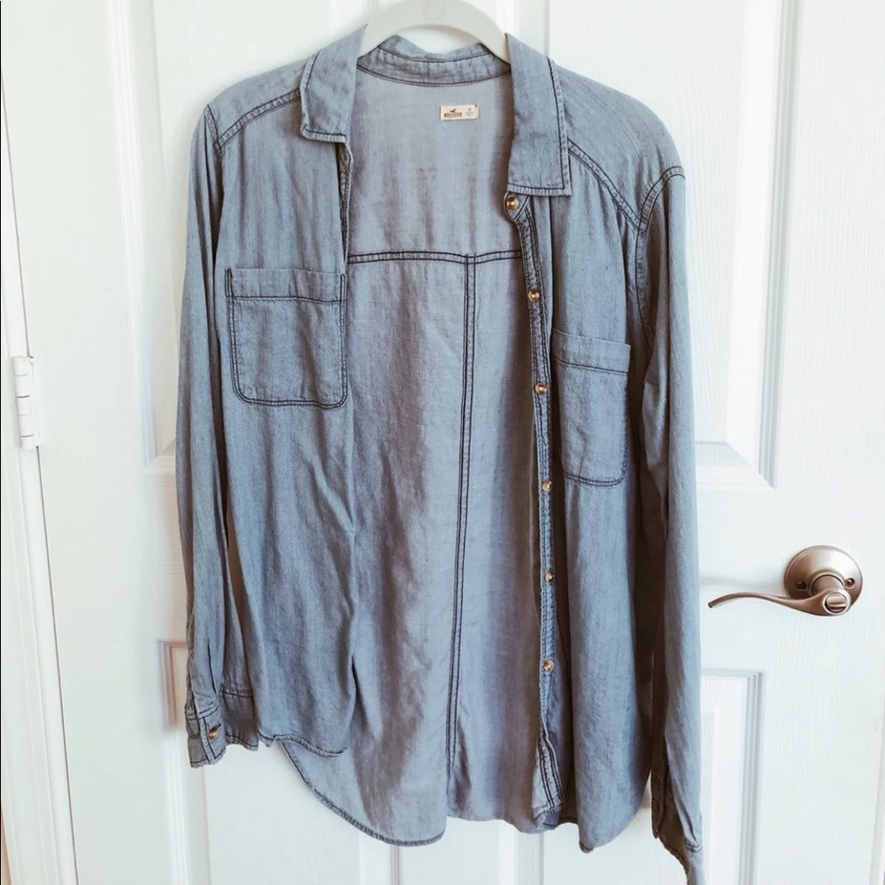 Hollister Blue Denim flannel